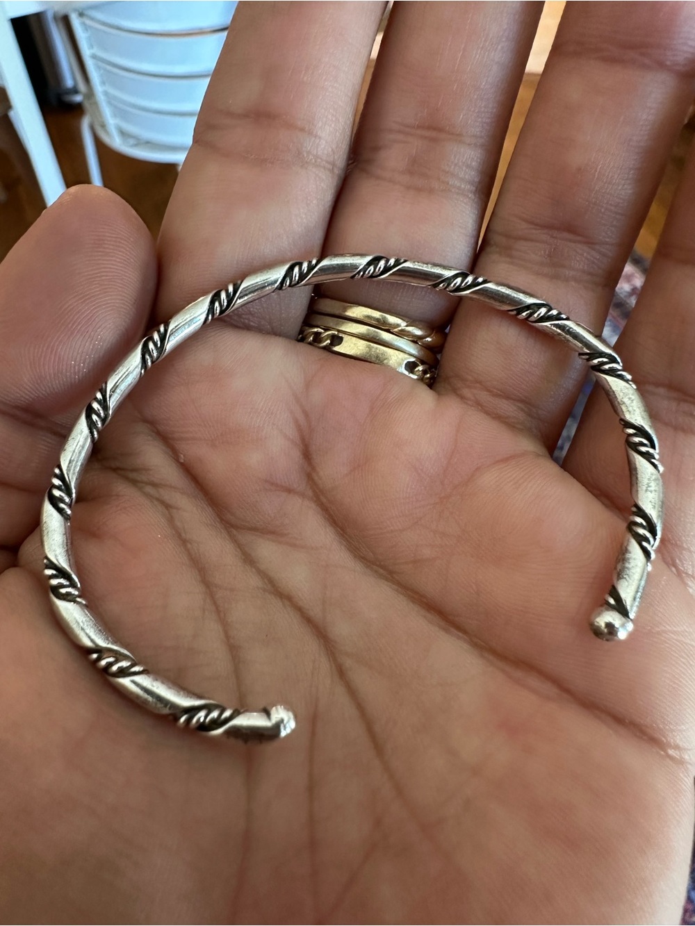 Twisted Open Cuff Bracelet in Sterling Silver